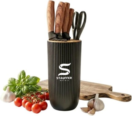 BBQ knife set, 6-piece Kitchen knife set with Universal block