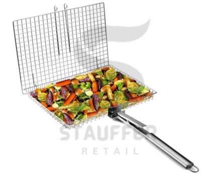 BBQ Grill Basket - BBQ Grilling Basket for Outdoor Grill with Removable Handle